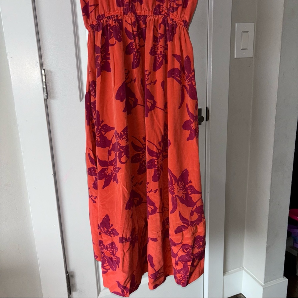 Banana Republic Women’s Bold Floral Silk High/Low Dress w/ pockets Size 6 Petite - Picture 8 of 12